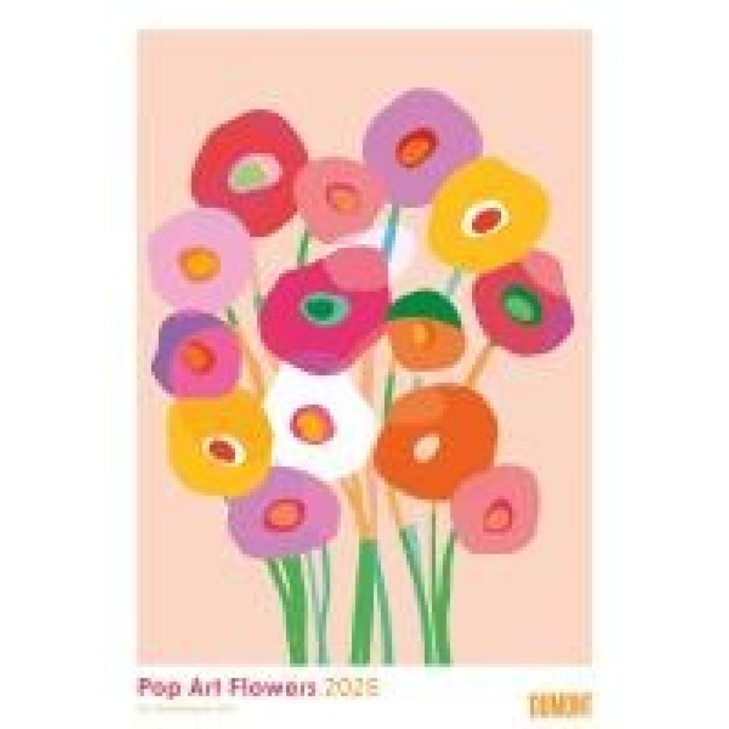 DUMONT - Dominique Vari: Pop Art Flowers 2025 Wandkalender, 50x70cm, Posterkalender mit fröhlichen Blumen-Designs, moder