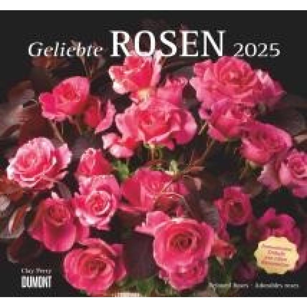 Geliebte Rosen 2025 - DUMONT Wandkalender - mit allen wichtigen Feiertagen - Format 38,0 x 35,5 cm