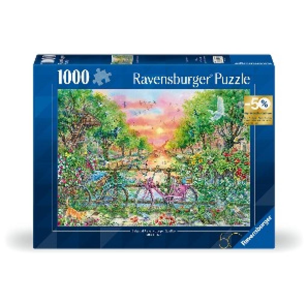 Ravensburger Puzzle 12001089- Verträumte Fahrräder in Amsterdam - 1000 Teile Puzzle für Erwachsene ab 12 Jahren