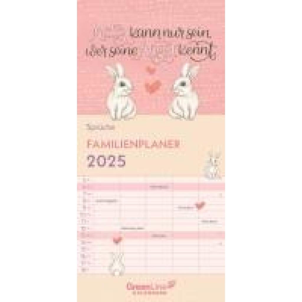 GreenLine Sprüche 2025 Familienplaner -Wandkalender - Familien-Kalender - 22x45