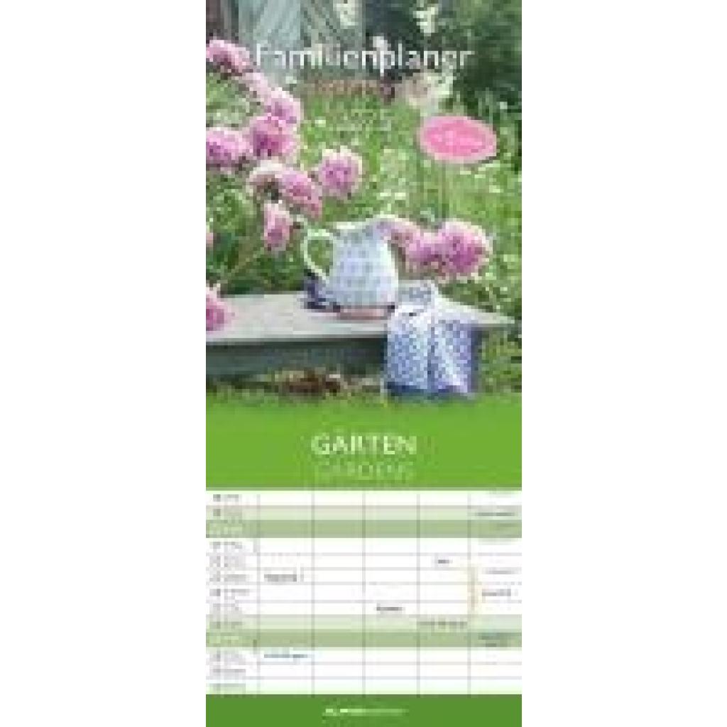 Gärten 2025 Familienplaner - Wandkalender - Familienkalender - 19,5x45