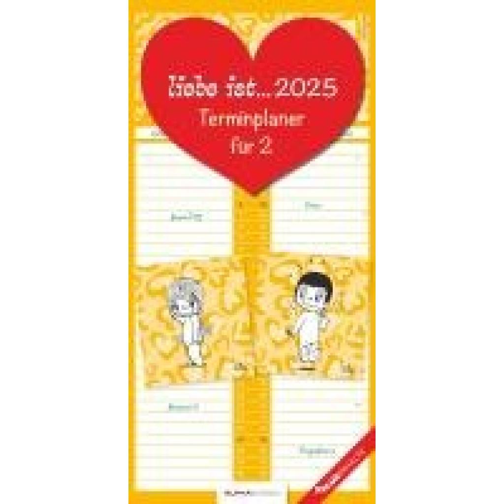 liebe ist... Terminplaner für 2 2025 - Familien-Timer - Termin-Planer - Paar-Kalender - Familien-Kalender - 22x45