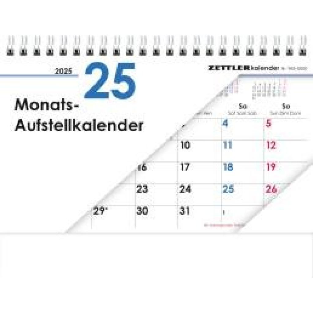 Monats-Aufstellkalender 2025 - 20x15 cm - 1 Monat auf 1 Seite - 4-sprachiges Kalendarium - inkl. Jahresübersicht - Monat