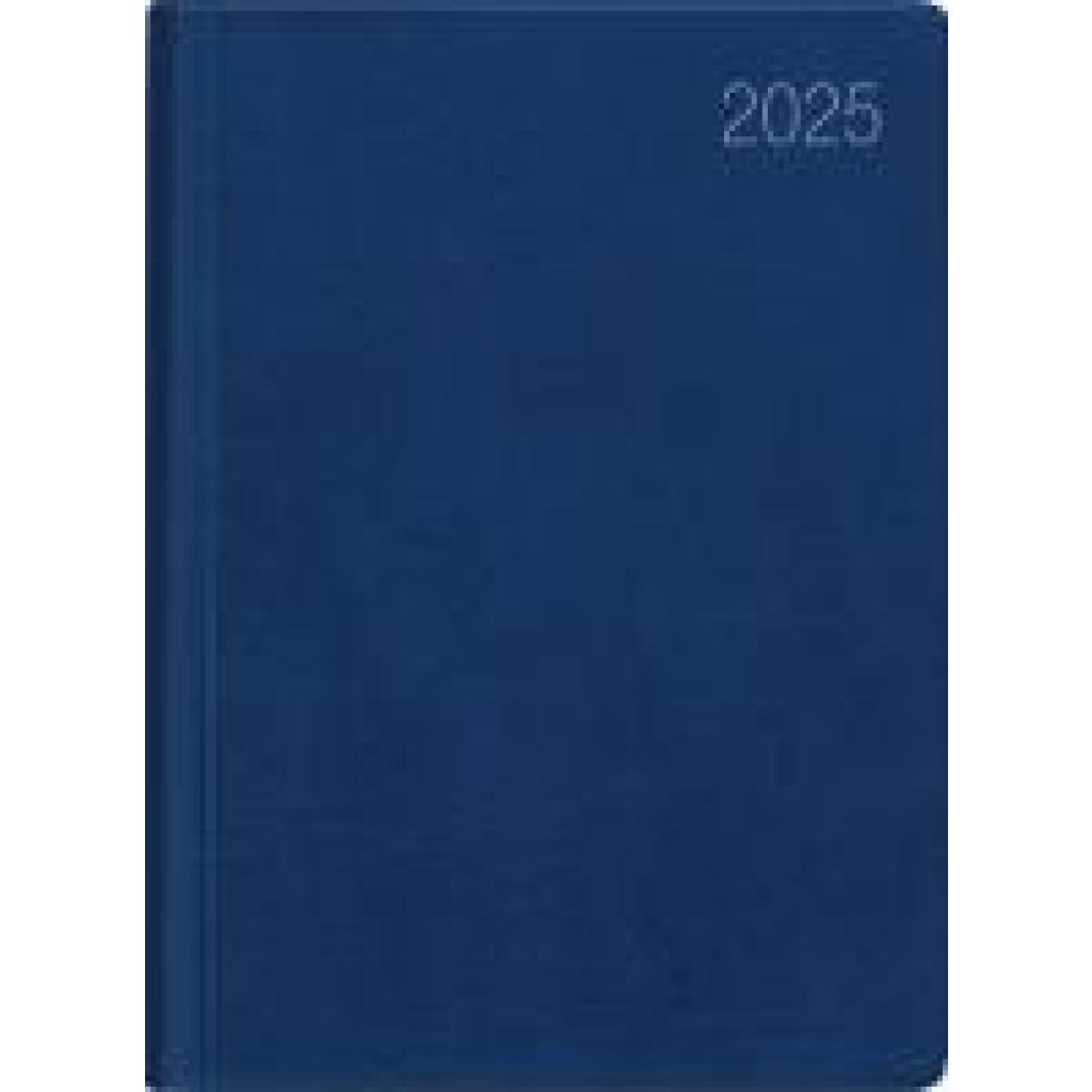 Taschenkalender blau 2025 - Bürokalender 10,2x14,2 - 1 Woche auf 2 Seiten - flexibler Kunststoffeinband - Notizheft - Wo