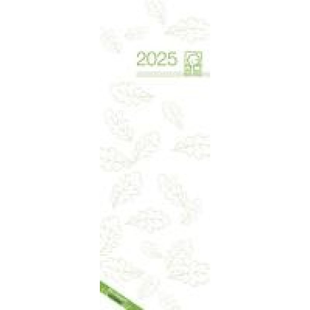 Vormerkbuch Recycling 2025 - Bürokalender 10,5x29,7 cm - 1 Woche auf 1 Seite - mit Ringbindung - aus Recyclingpapier - T