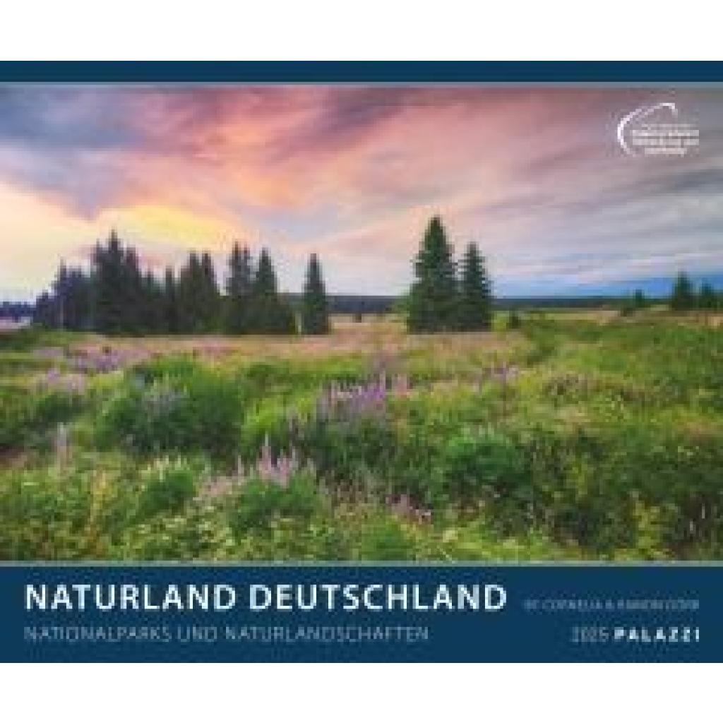 PALAZZI - Naturland Deutschland 2025 Wandkalender, 60x50cm, Posterkalender mit schönen Bildern aus Nationalsparks und Na