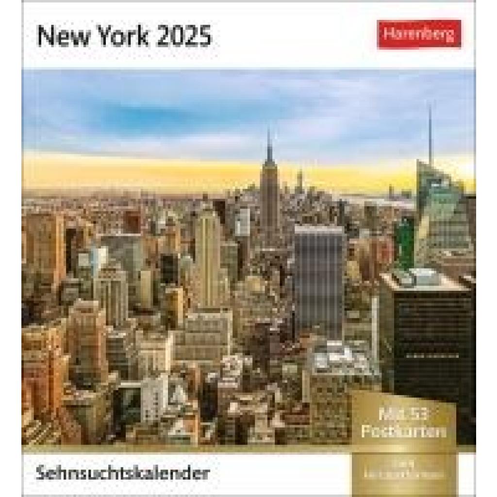 New York Sehnsuchtskalender 2025 - Wochenkalender mit 53 Postkarten