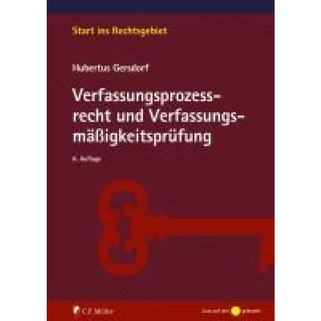 9783811462113 - Verfassungsprozessrecht und Verfassungsmäßigkeitsprüfung - Hubertus Gersdorf Kartoniert (TB)