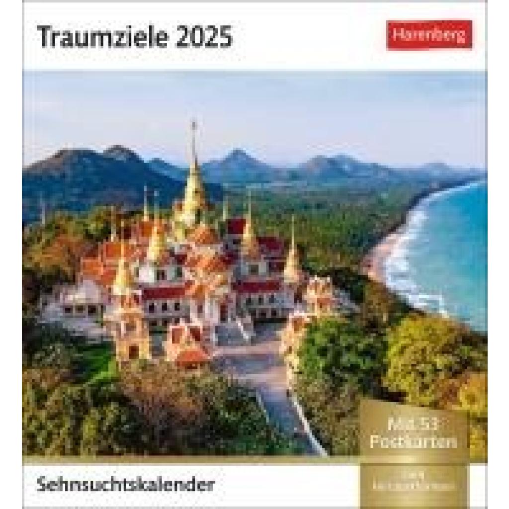 Traumziele Sehnsuchtskalender 2025 - Wochenkalender mit 53 Postkarten