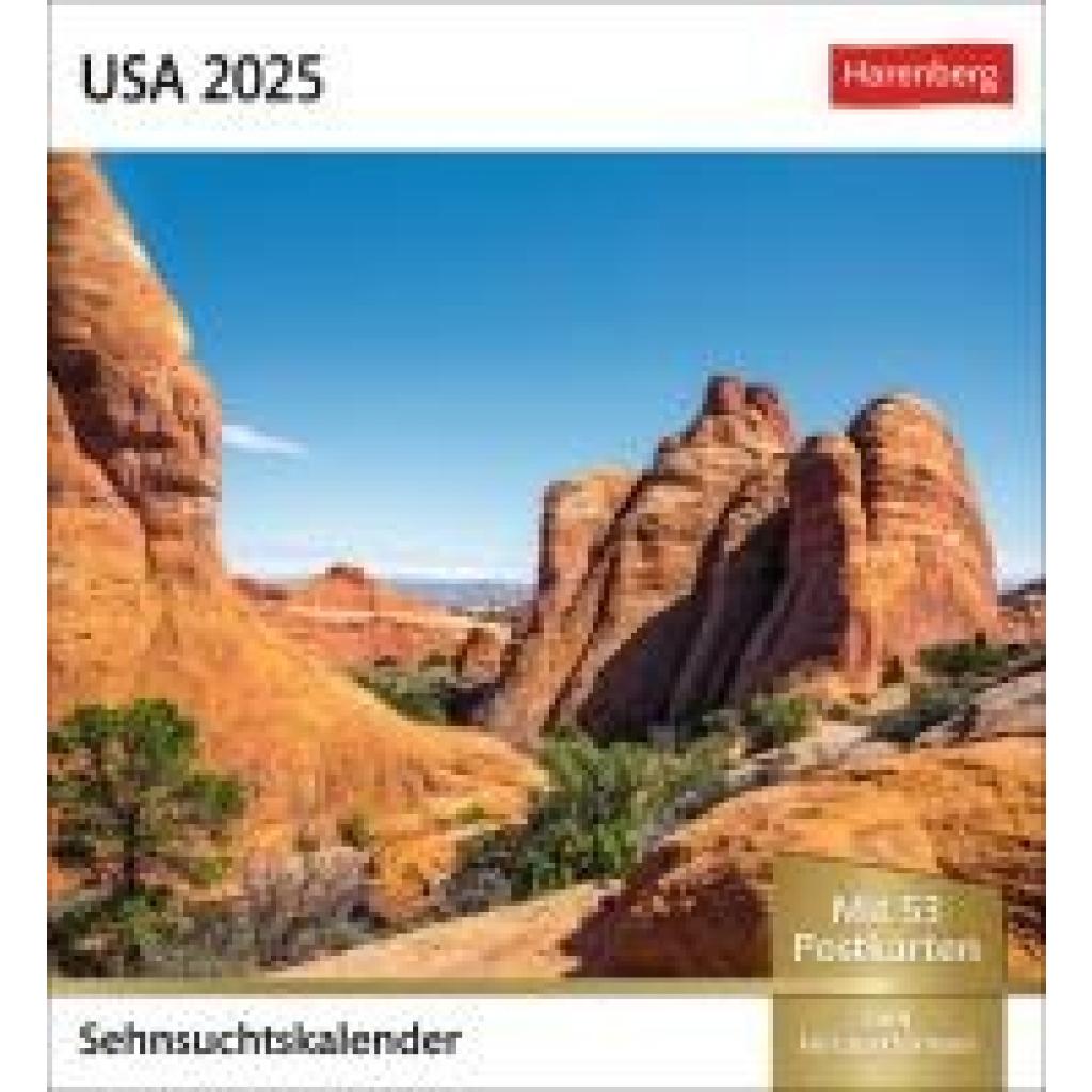 USA Sehnsuchtskalender 2025 - Wochenkalender mit 53 Postkarten