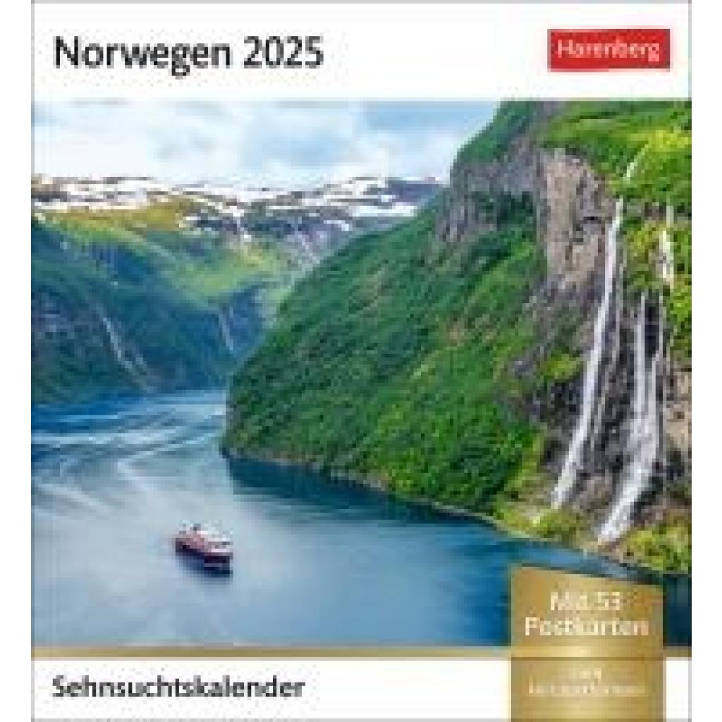 Norwegen Sehnsuchtskalender 2025 - Wochenkalender mit 53 Postkarten