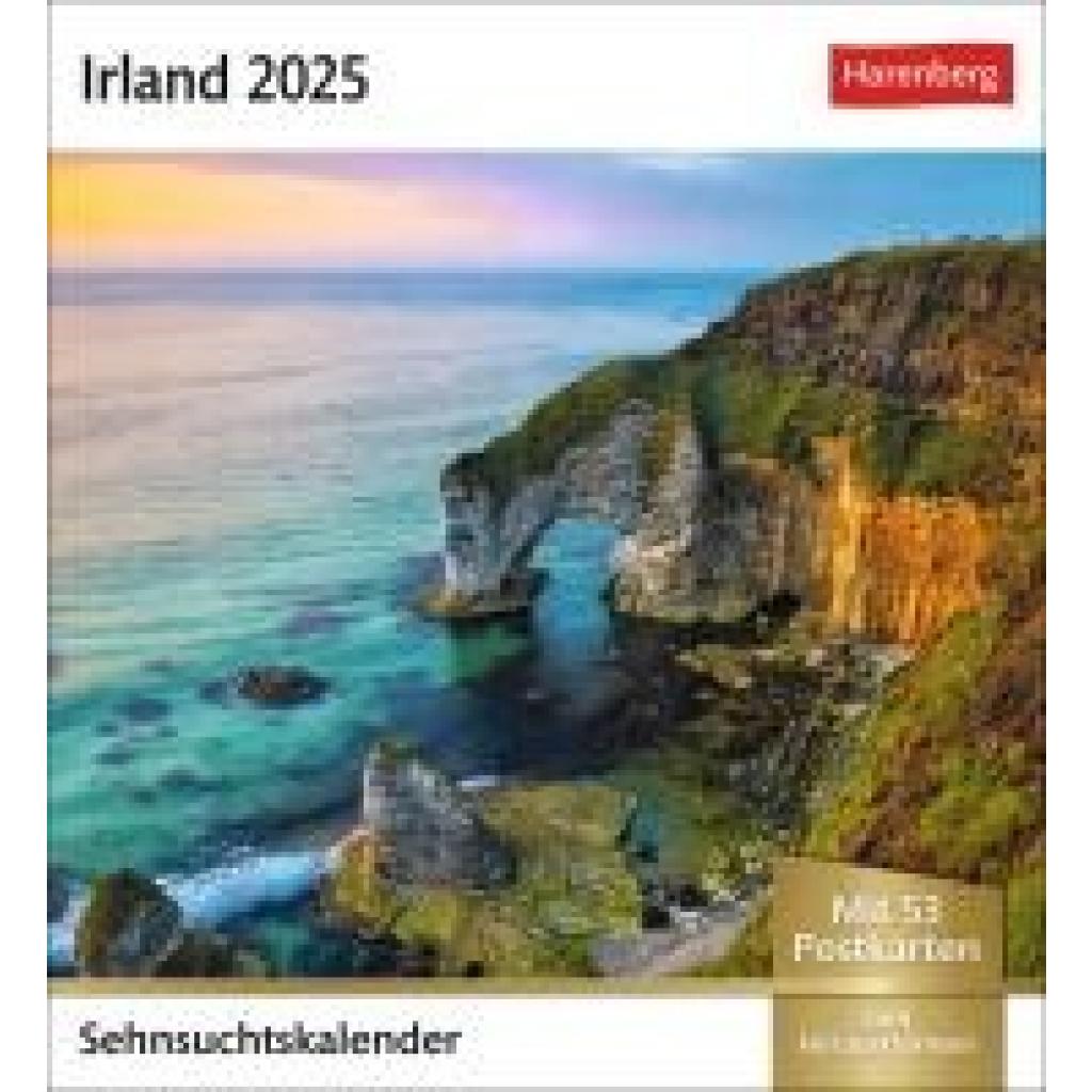 Irland Sehnsuchtskalender 2025 - Wochenkalender mit 53 Postkarten