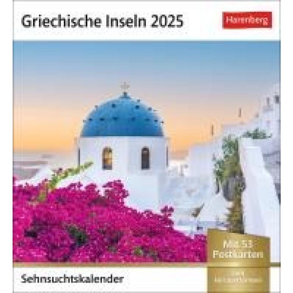 Griechische Inseln Sehnsuchtskalender 2025 - Wochenkalender mit 53 Postkarten