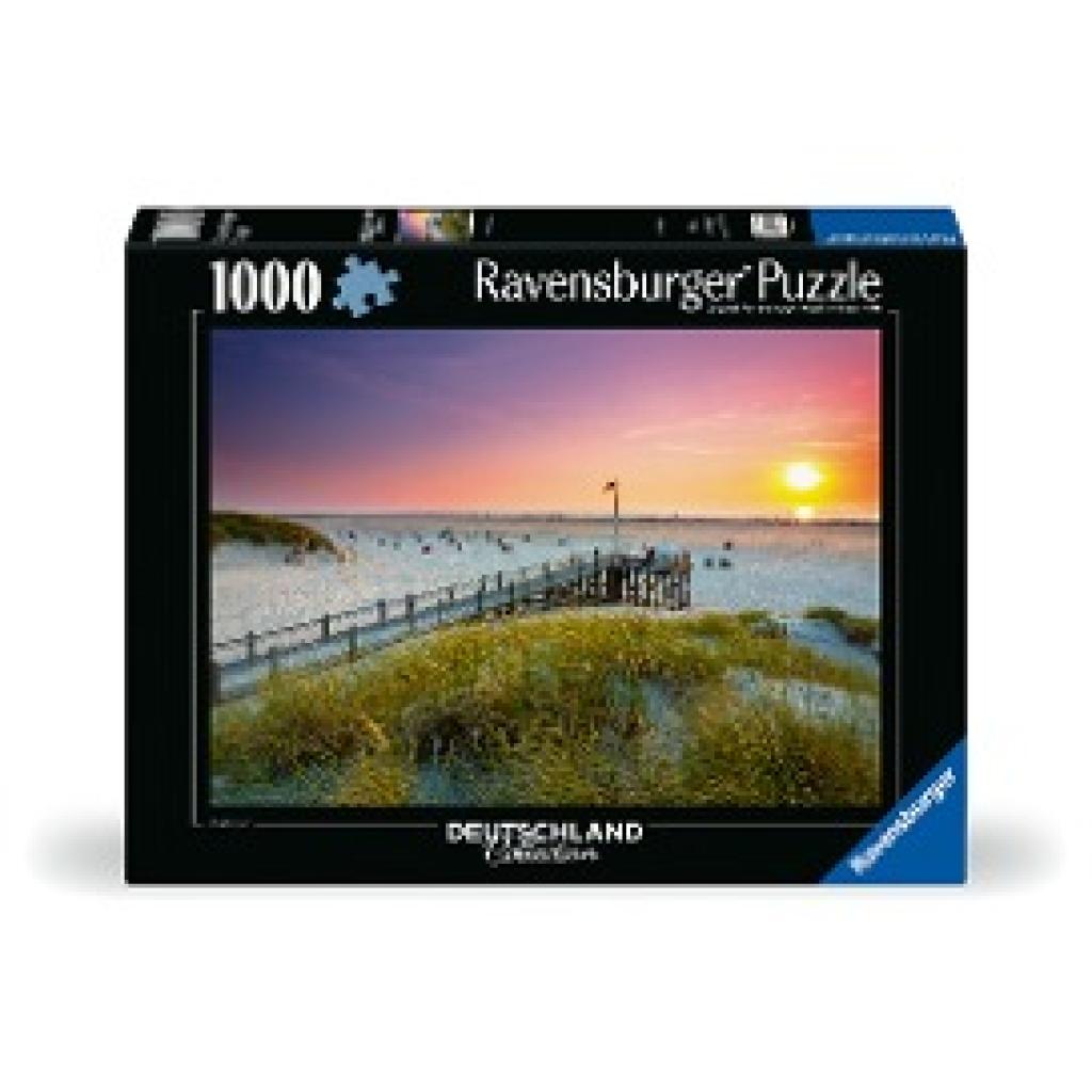 Ravensburger Puzzle 12000690 - Sonnenuntergang über Amrum - 1000 Teile Puzzle für Erwachsene und Kinder ab 14 Jahren, Pu