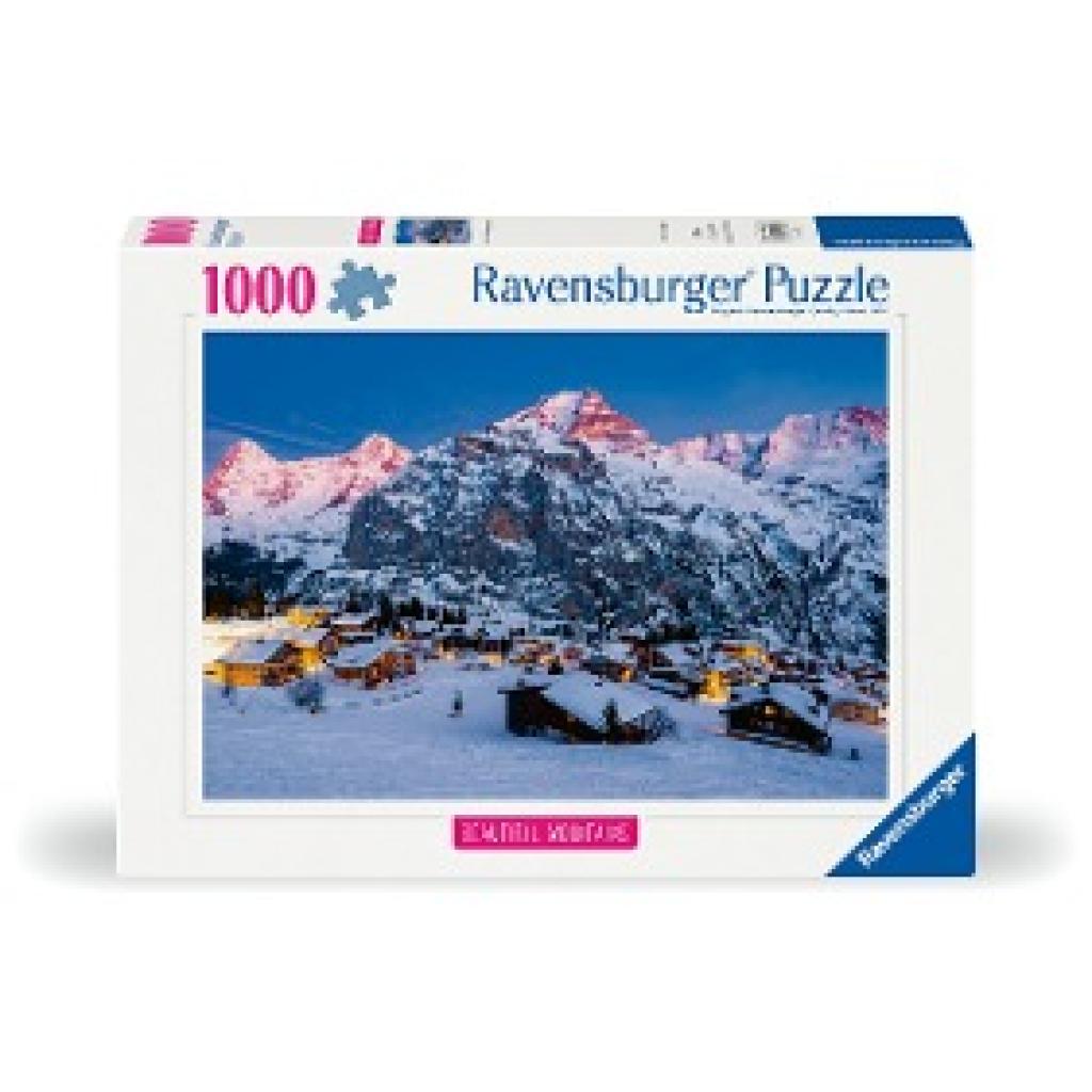 Ravensburger Puzzle 12000254 - Berner Oberland, Mürren - 1000 Teile Puzzle, Beautiful Mountains Kollektion, für Erwachse
