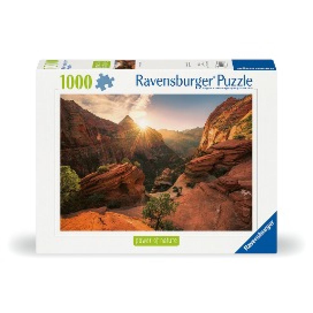 Ravensburger Puzzle Nature Edition 12000118 - Zion Canyon USA - 1000 Teile Puzzle für Erwachsene und Kinder ab 14 Jahren