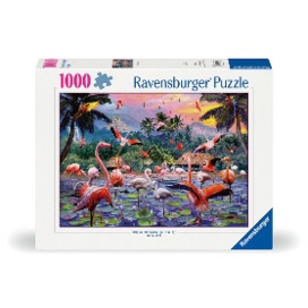 Ravensburger Puzzle - 12000574 Pinke Flamingos - 1000 Teile