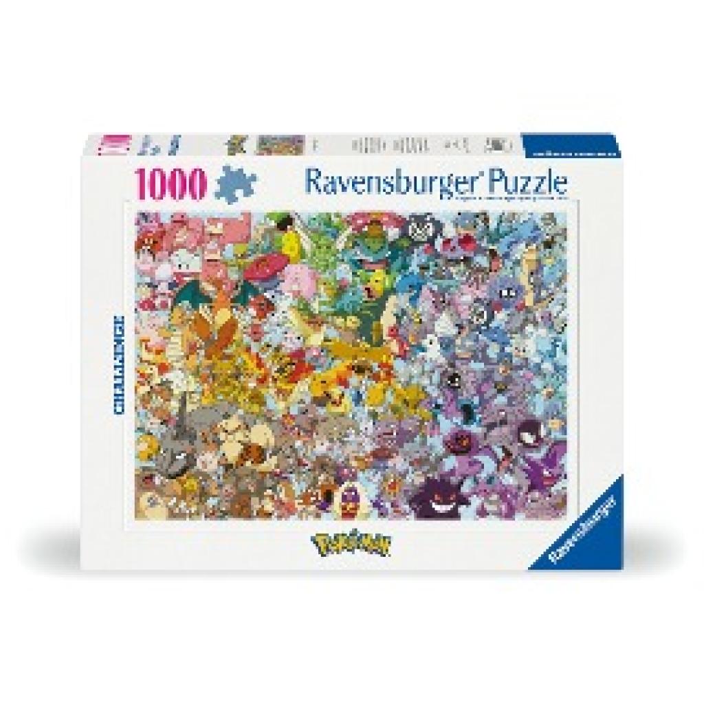 Ravensburger Puzzle 1000 Teile 12000460 Challenge Pokémon - Alle 150 Pokémon der 1. Generation als herausforderndes Puzz