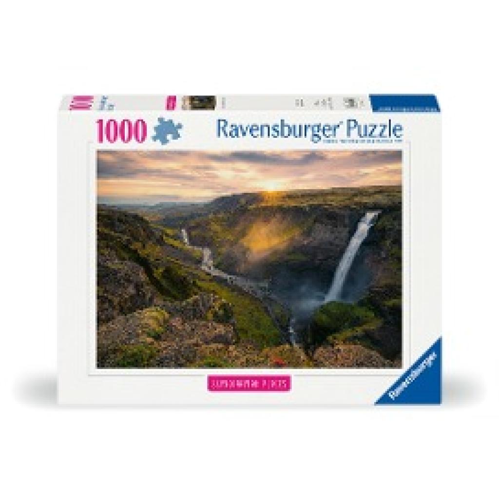 Ravensburger Puzzle Scandinavian Places 12000110 - Haifoss auf Island - 1000 Teile Puzzle für Erwachsene und Kinder ab 1