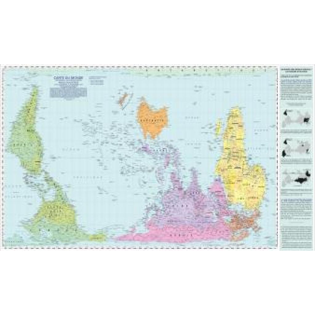 Carte du Monde, Conforme à la surface reelle, Projektion Peters, Echelle de surface 1:635500000 Millions