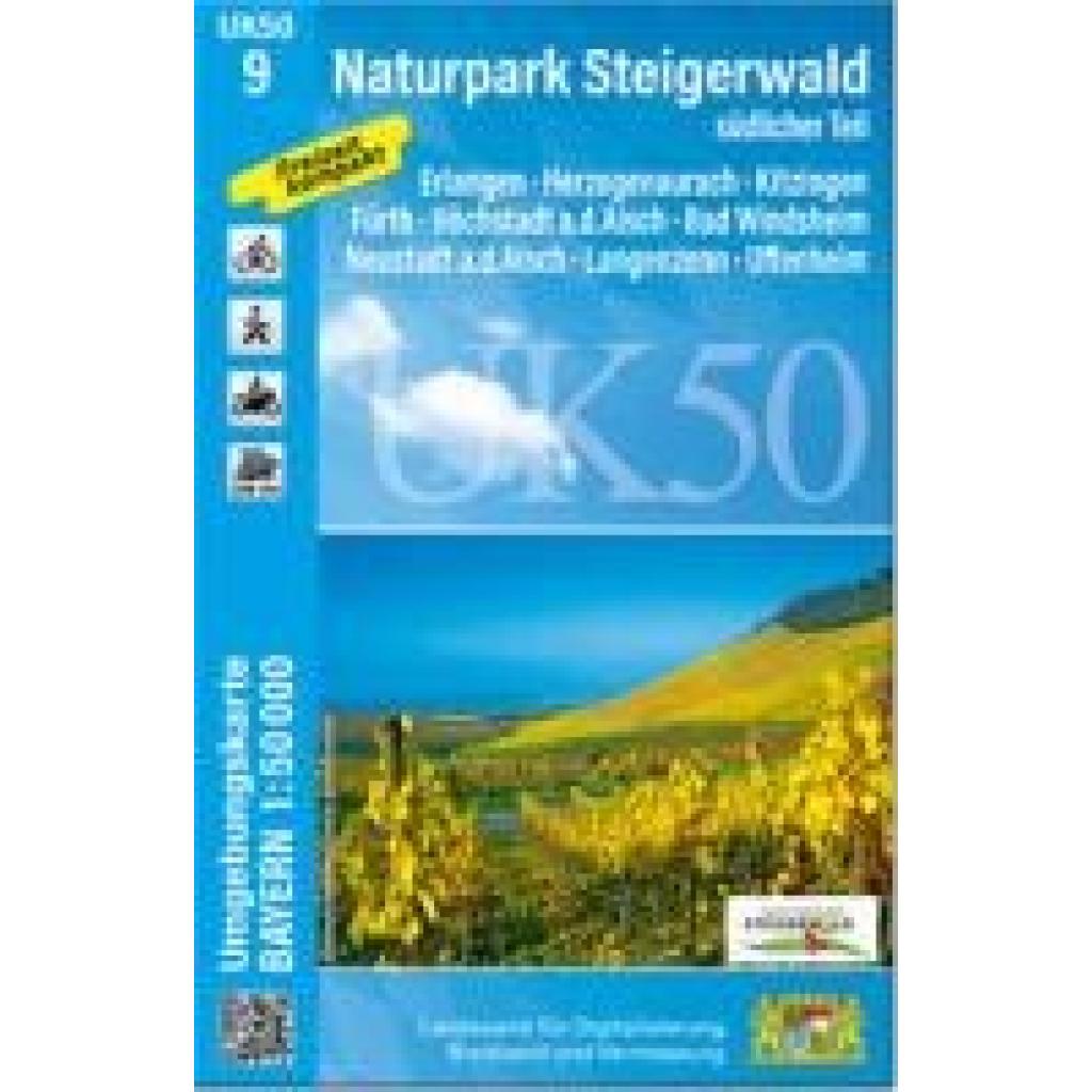 9783899339925 - UK50-9 Naturpark Steigerwald südlicher Teil Karte (im Sinne von Landkarte)
