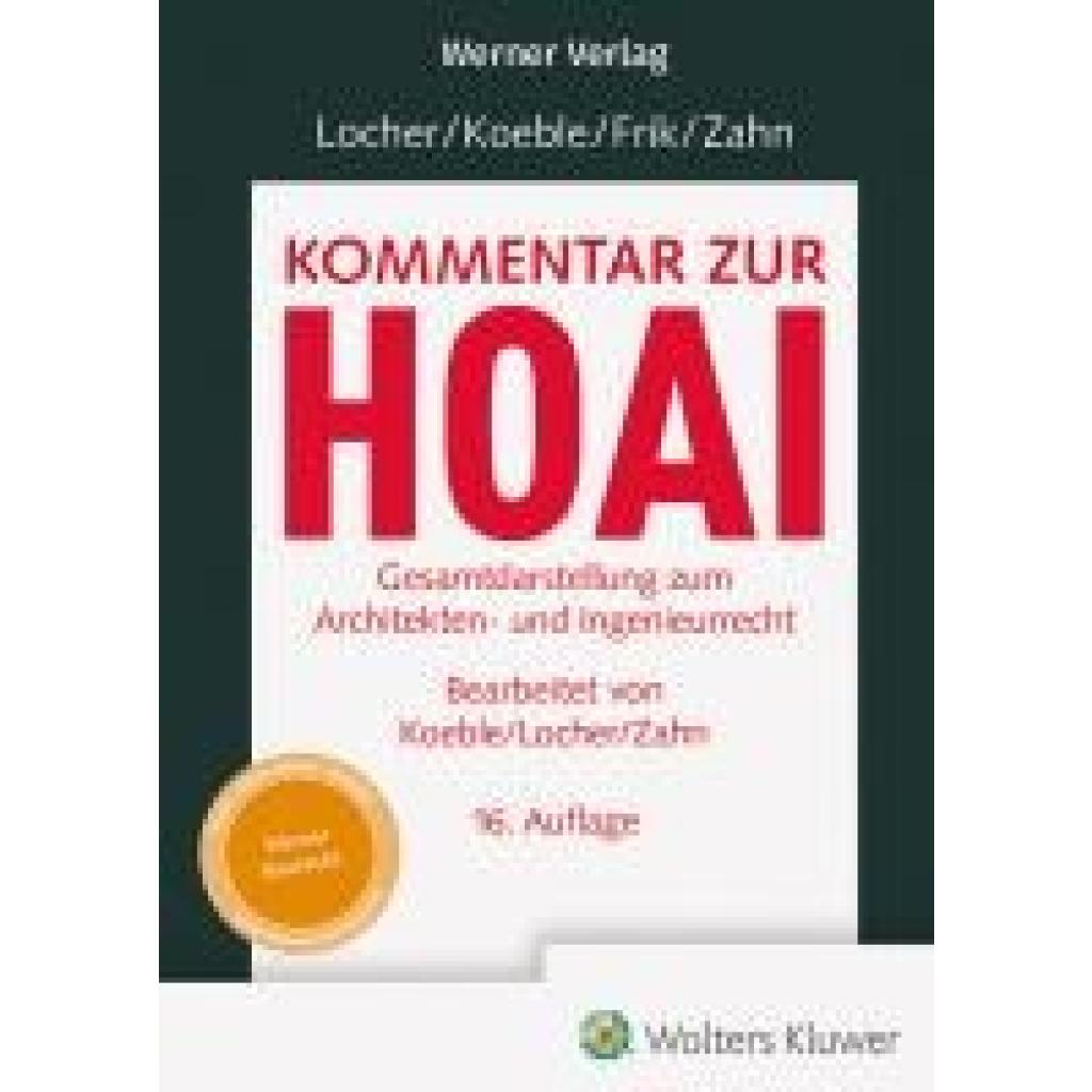 9783804155831 - Locher Koeble Frik Zahn Kommentar zur HOAI 9783804155831 - Locher Koeble Frik Zahn Kommentar zur HOAI