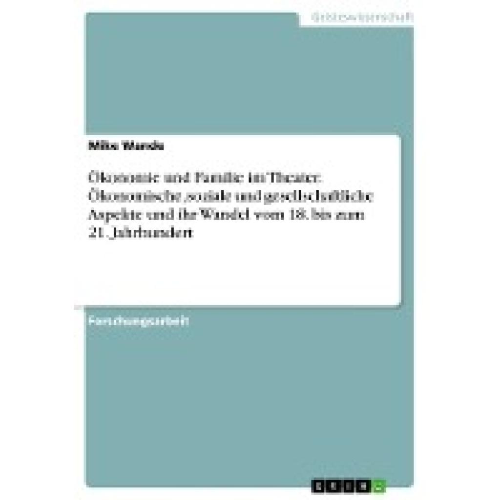 Wande, Mike: Ökonomie und Familie im Theater. Ökonomische, soziale und gesellschaftliche Aspekte und ihr Wandel vom 18. 