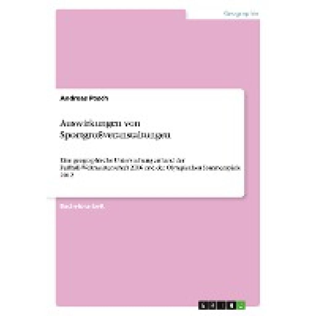 Posch, Andreas: Auswirkungen von Sportgroßveranstaltungen