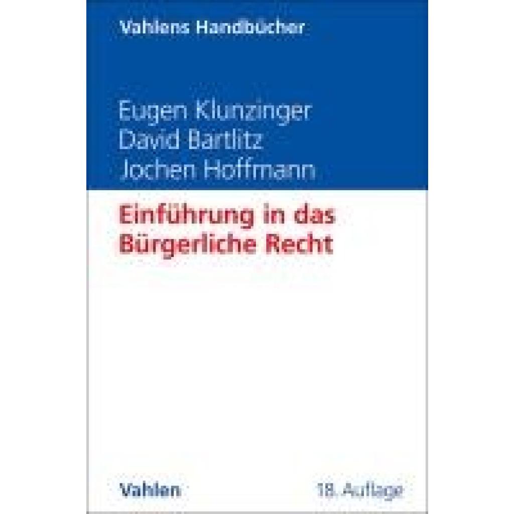 9783800674534 - Klunzinger Eugen Einführung in das Bürgerliche Recht
