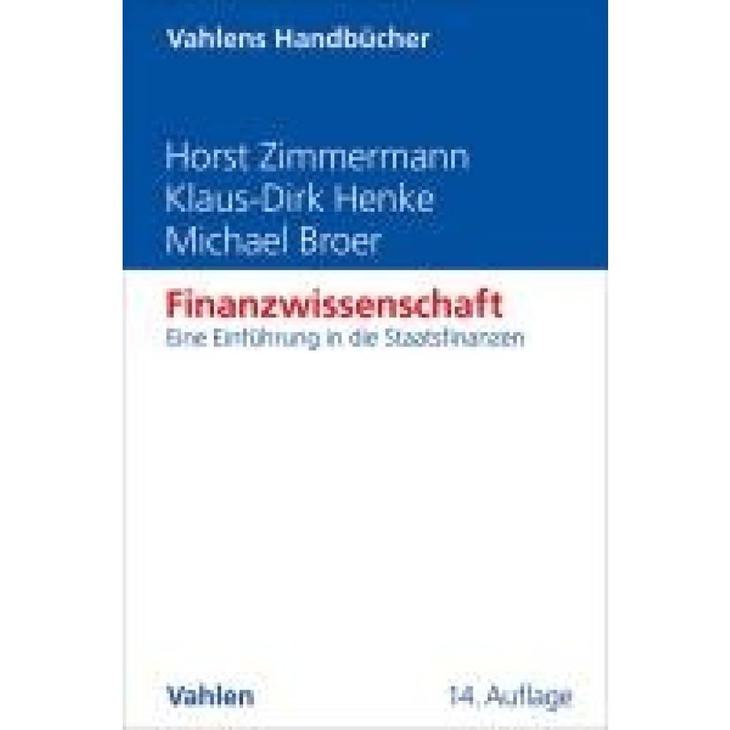 9783800674039 - Zimmermann Horst Finanzwissenschaft