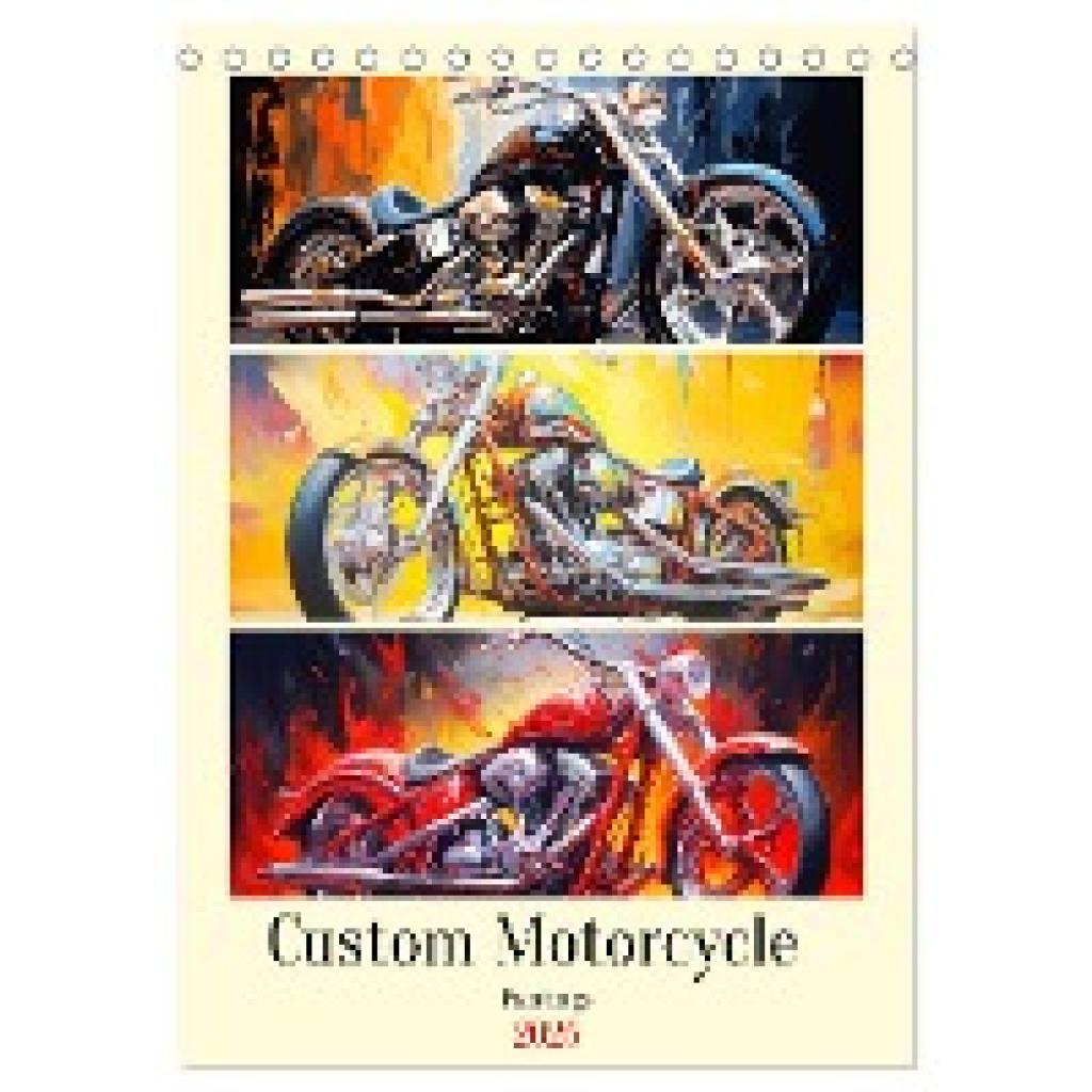 Hurley, Rose: Custom Motorcycle Paintings (Tischkalender 2025 DIN A5 hoch), CALVENDO Monatskalender