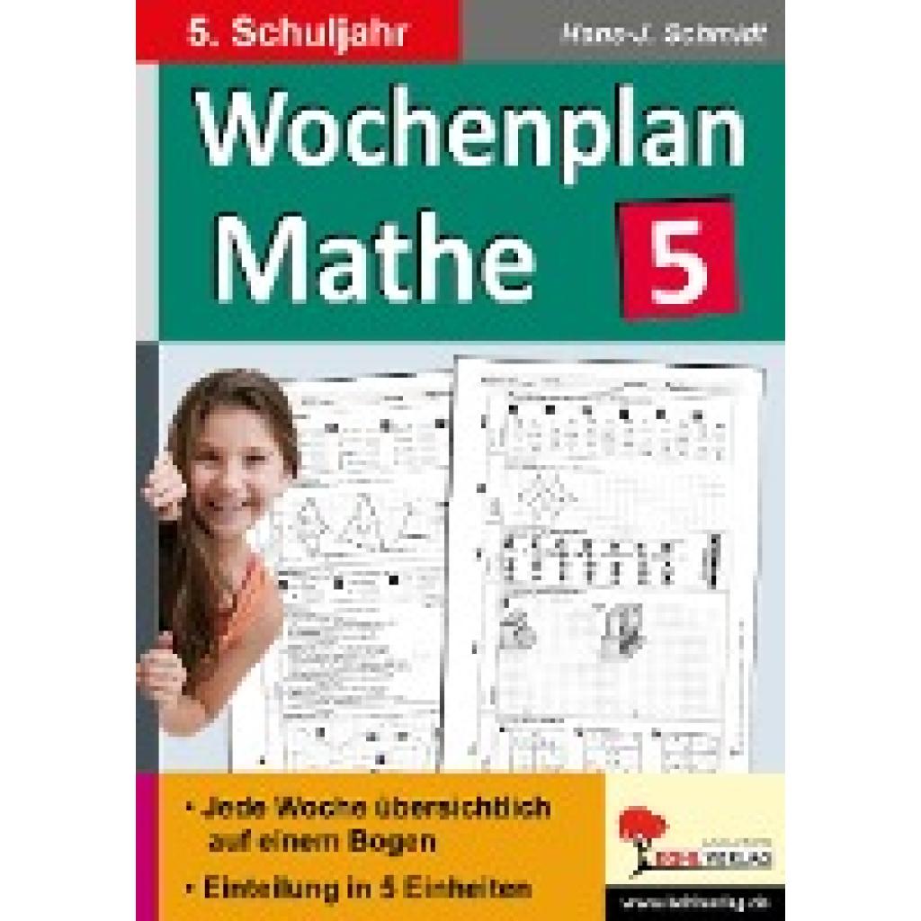 9783956865725 - Wochenplan Mathe 5 Schuljahr - Hans-J Schmidt Kartoniert (TB)