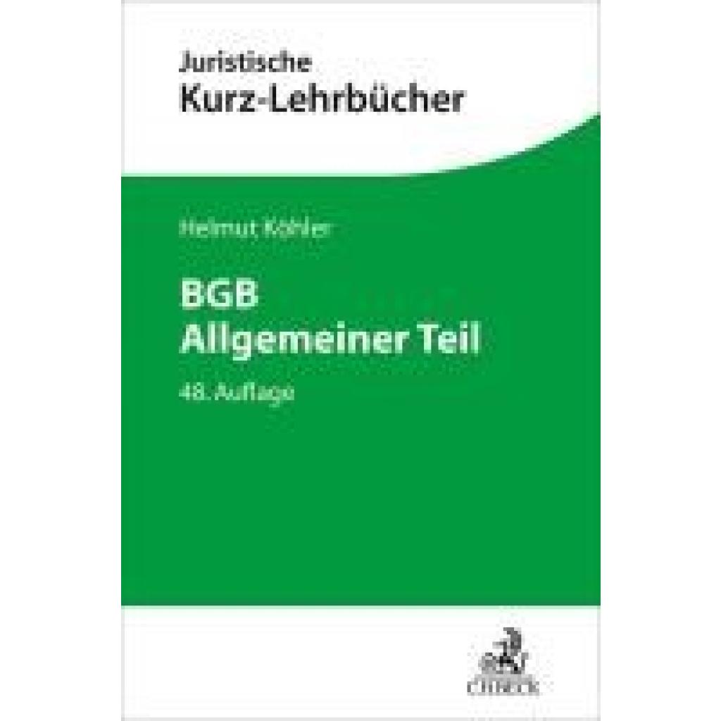 9783406819834 - Köhler Helmut BGB Allgemeiner Teil