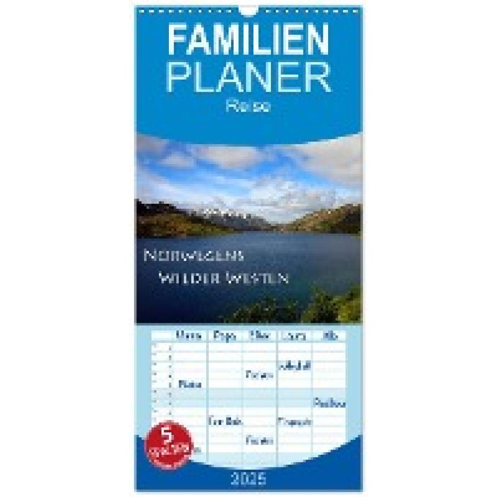 Seidl, Helene: Familienplaner 2025 - Norwegens Wilder Westen mit 5 Spalten (Wandkalender, 21 x 45 cm) CALVENDO