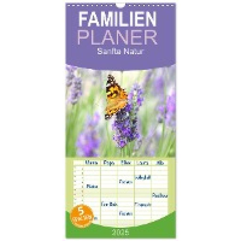 Kruse, Gisela: Familienplaner 2025 - Sanfte Natur mit 5 Spalten (Wandkalender, 21 x 45 cm) CALVENDO