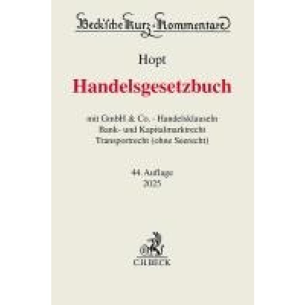 9783406822193 - Hopt Klaus J Handelsgesetzbuch