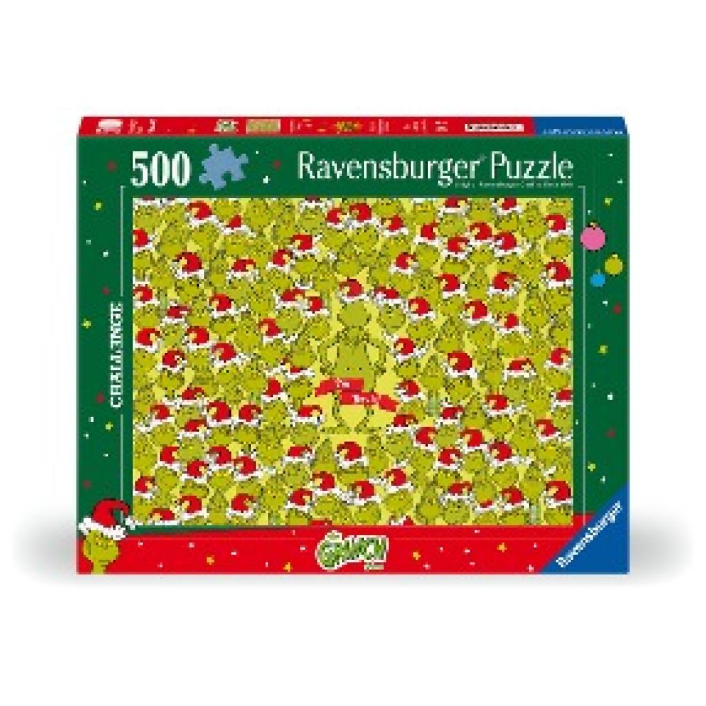 Ravensburger Puzzle 12001224 - Merry Grinchmas Challenge - 500 Teile The Grinch Challenge Puzzle für Erwachsene und Kind