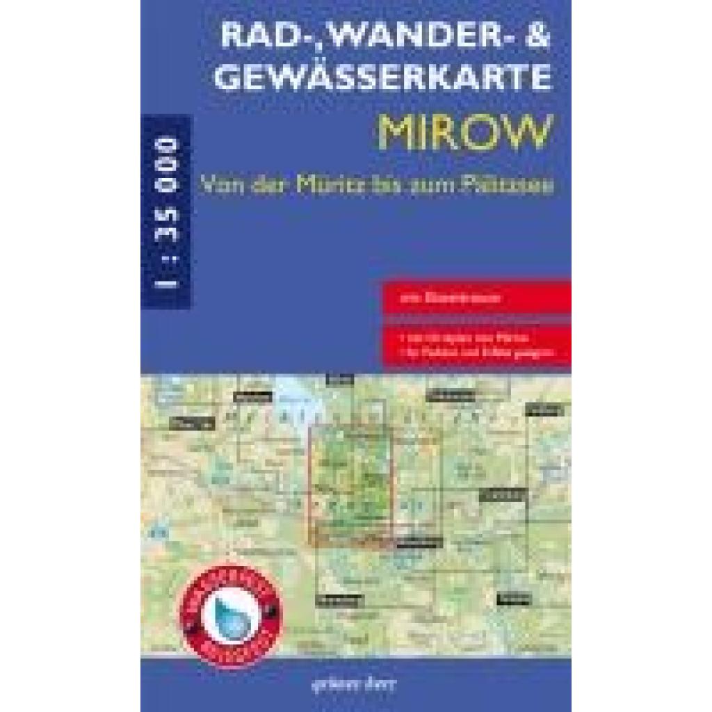9783866364097 - Rad- Wander- und Gewässerkarte Mirow - von der Müritz zum Pälitzsee mit Eiszeitroute Karte (im Sinne von Landkarte)