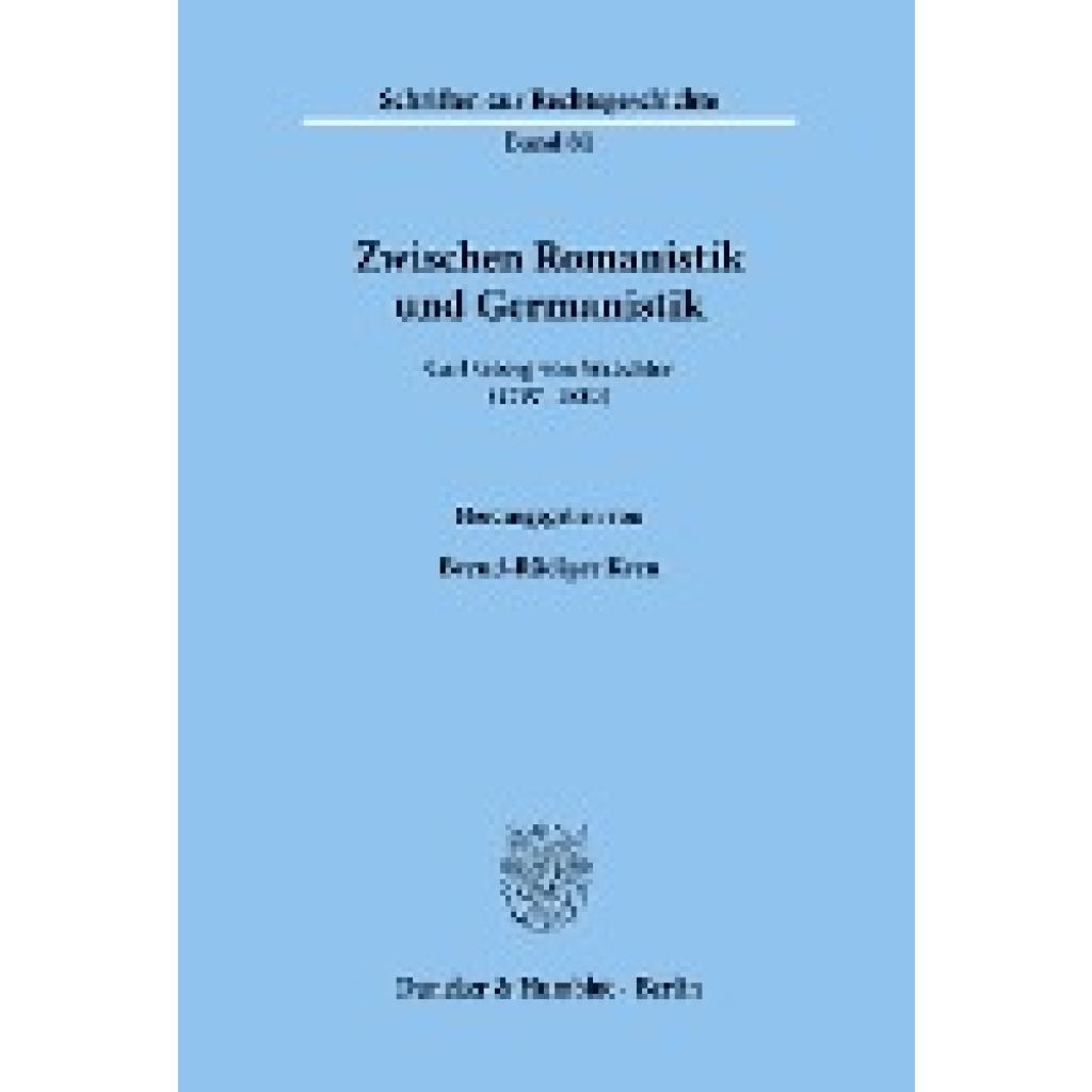 Zwischen Romanistik und Germanistik.