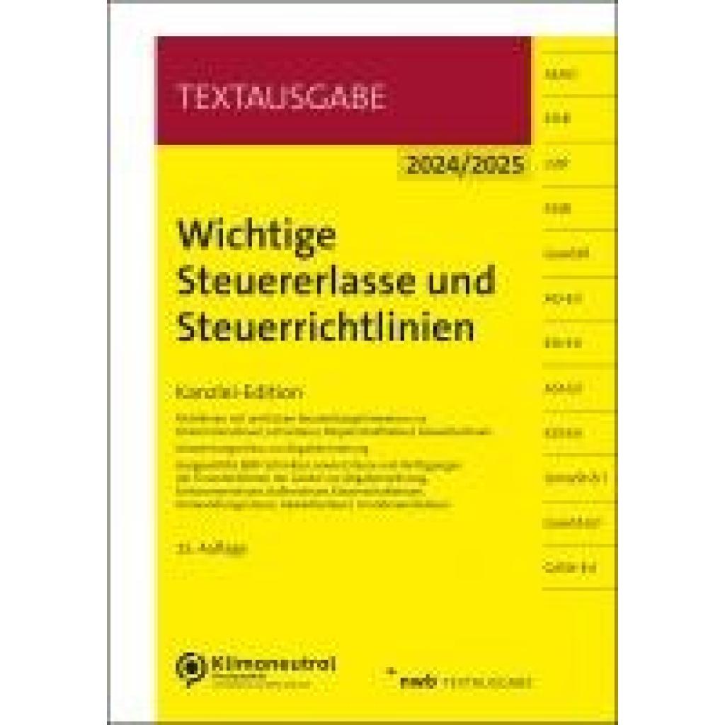 9783482683152 - Wichtige Steuererlasse und Steuerrichtlinien 9783482683152 - Wichtige Steuererlasse und Steuerrichtlinien