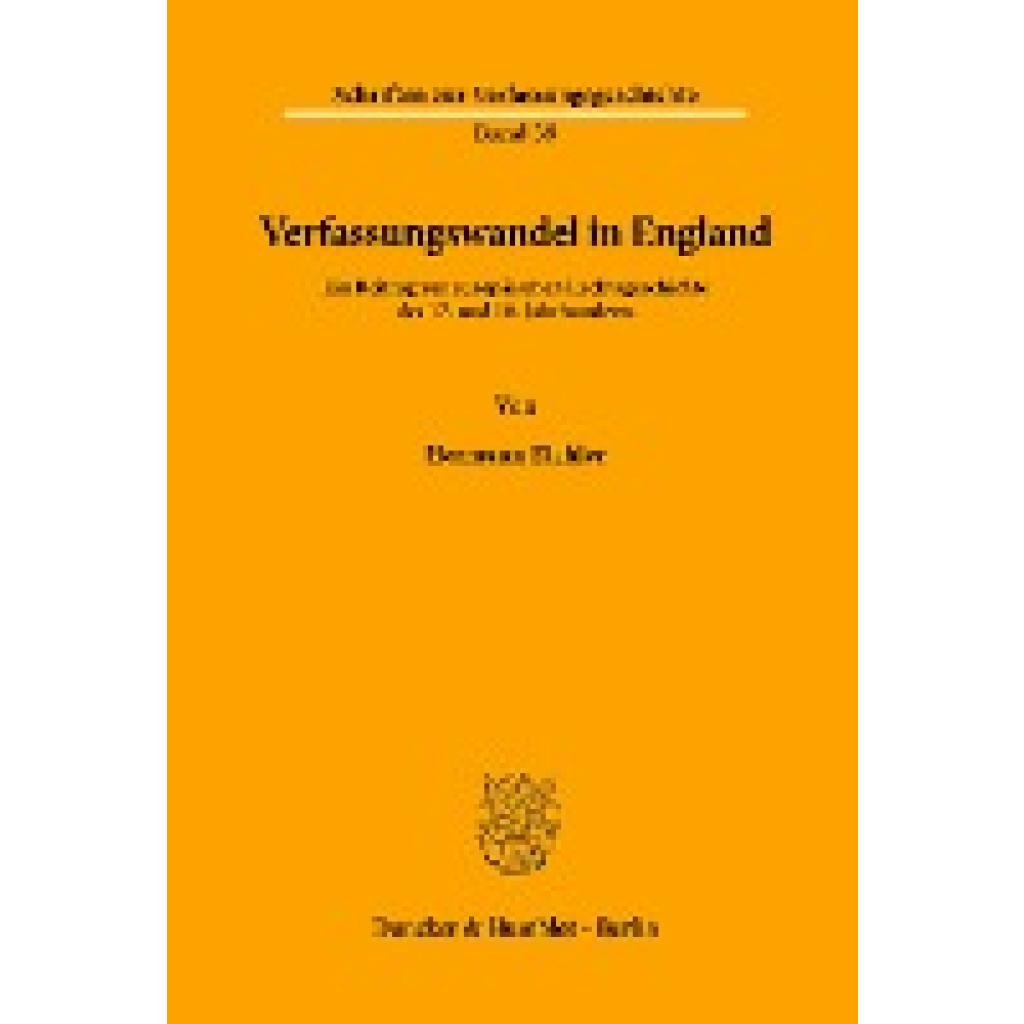 Eichler, Hermann: Verfassungswandel in England.