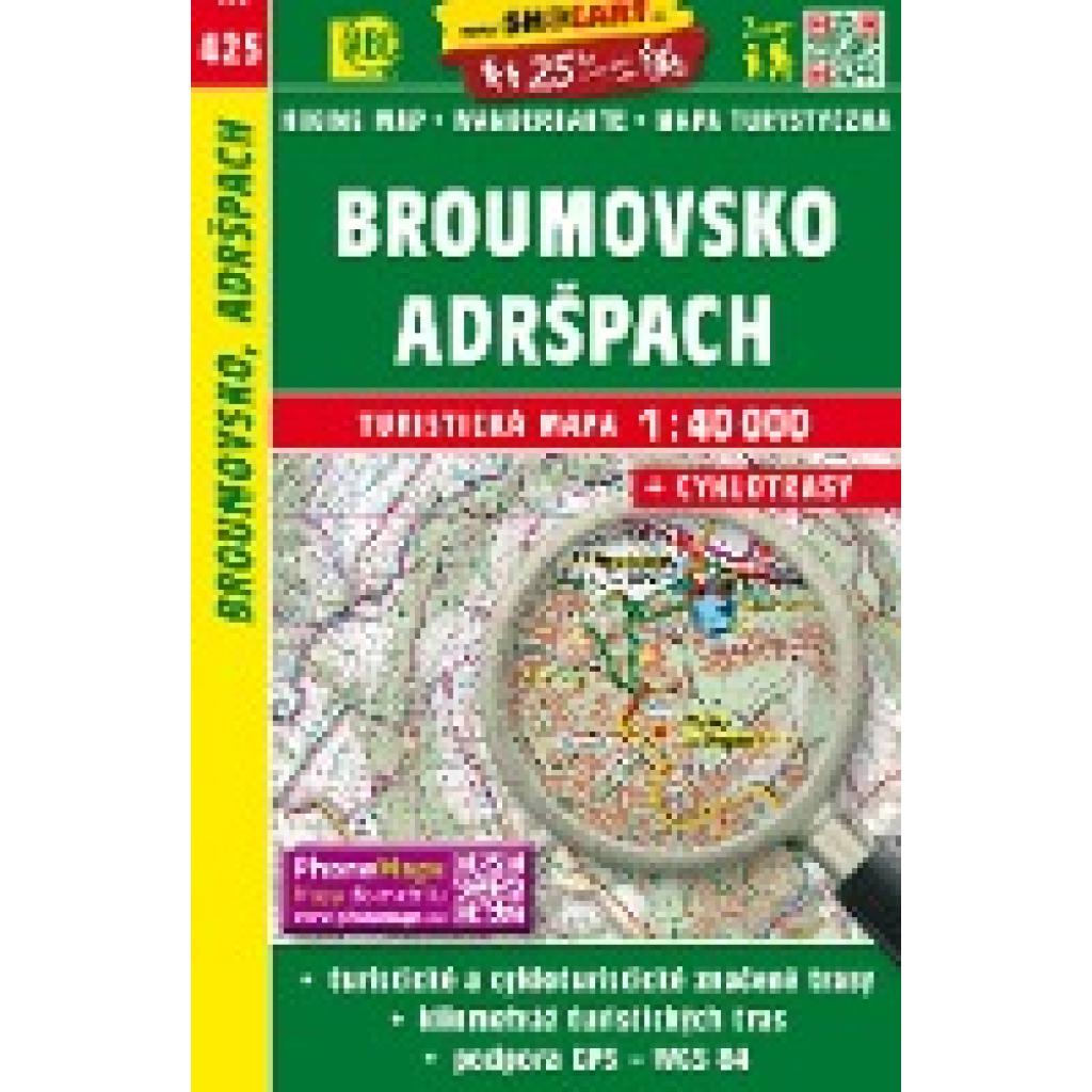 Wanderkarte Tschechien Broumovsko, Adrspach 1 : 40 000