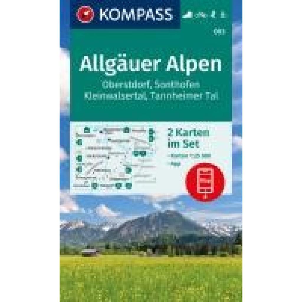 KOMPASS Wanderkarten-Set 003 Allgäuer Alpen, Oberstdorf, Sonthofen, Kleinwalsertal, Tannheimer Tal (2 Karten) 1:25.000