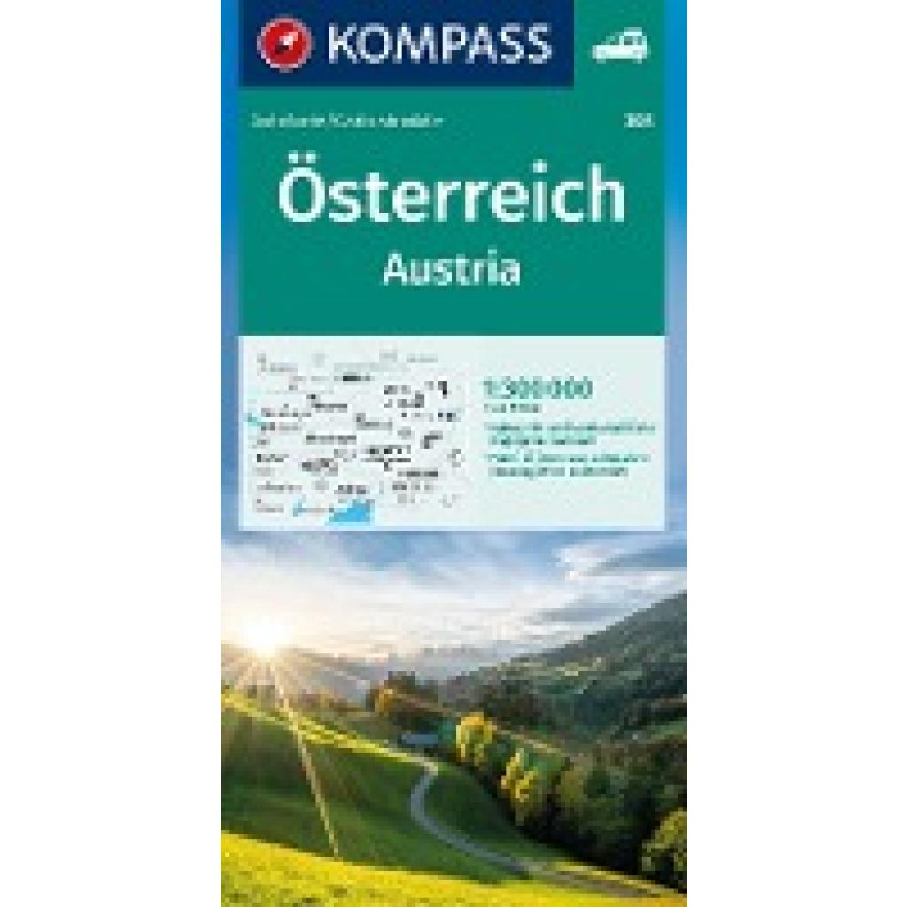 KOMPASS Autokarte Österreich 1:300.000