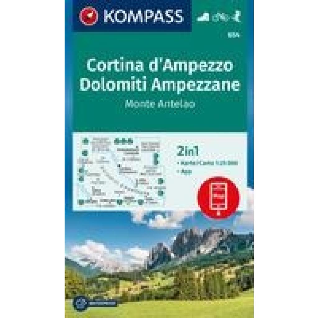 KOMPASS Wanderkarte 654 Cortina d'Ampezzo, Dolomiti Ampezzane, Monte Antelao 1:25.000