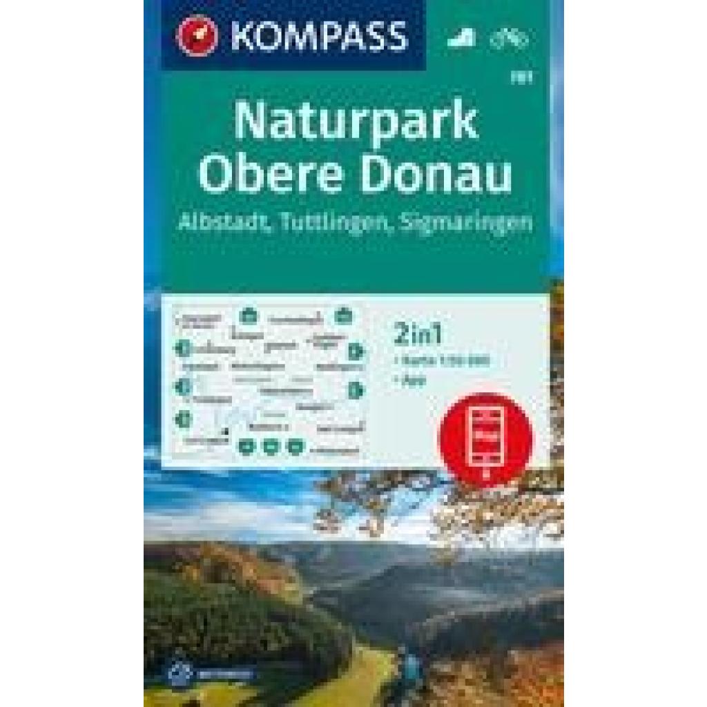 KOMPASS Wanderkarte 781 Naturpark Obere Donau - Albstadt - Tuttlingen - Sigmaringen 1:50.000