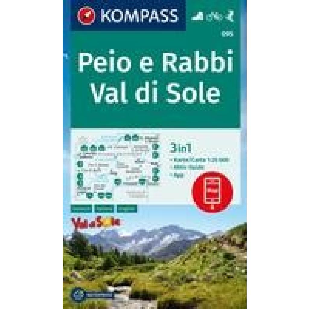 KOMPASS Wanderkarte 095 Peio e Rabbi, Val di Sole 1:25.000