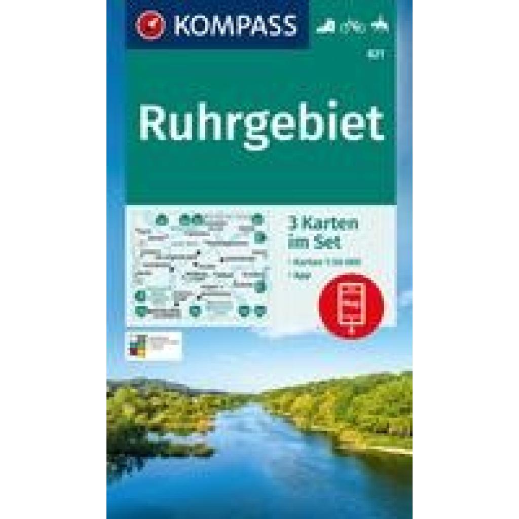 9783991219972 - KOMPASS Wanderkarten-Set 821 Ruhrgebiet (3 Karten) 150000 Karte (im Sinne von Landkarte) 9783991219972 - KOMPASS Wanderkarten-Set 821 Ruhrgebiet (3 Karten) 150000 Karte (im Sinne von Landkarte)