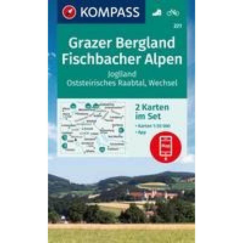 KOMPASS Wanderkarten-Set 221 Grazer Bergland, Fischbacher Alpen (2 Karten) 1:50.000