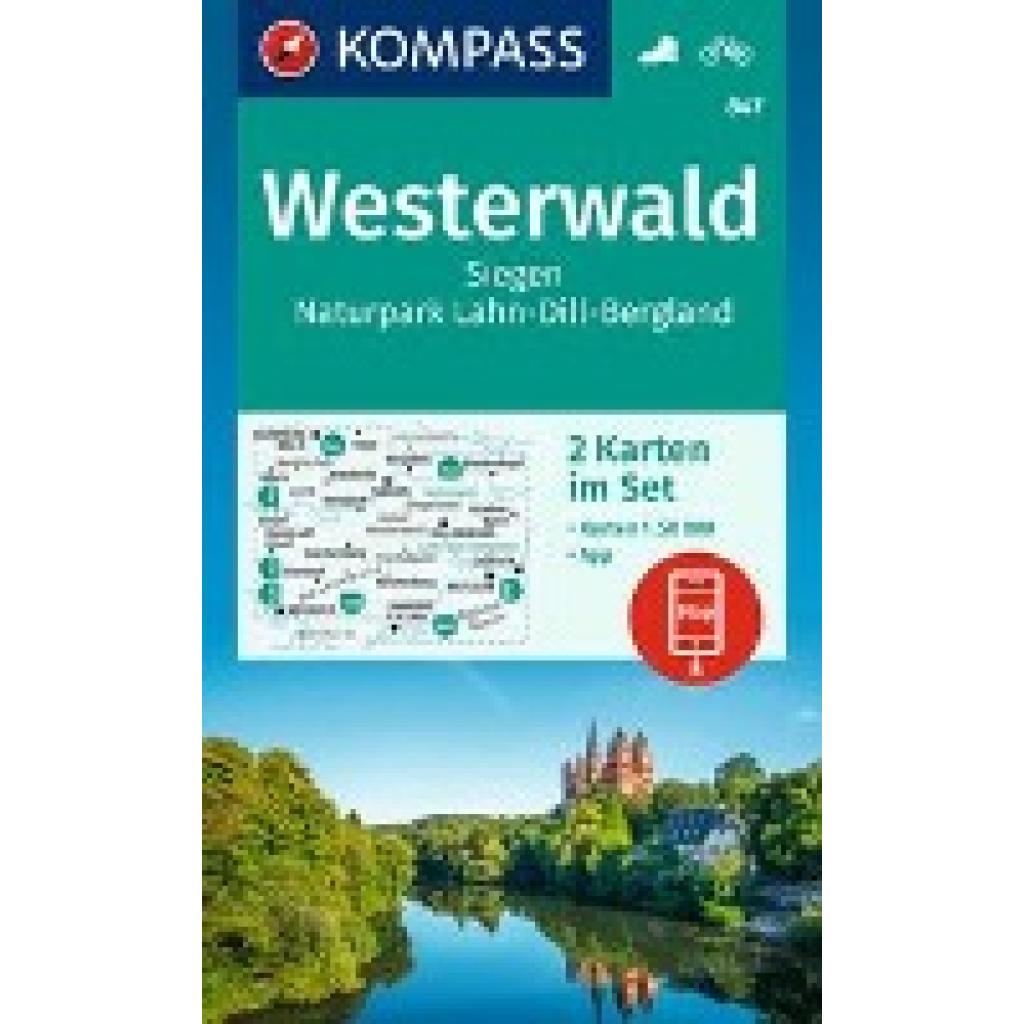 KOMPASS Wanderkarten-Set 847 Westerwald, Siegen, Naturpark Lahn-Dill-Bergland (2 Karten) 1:50.000